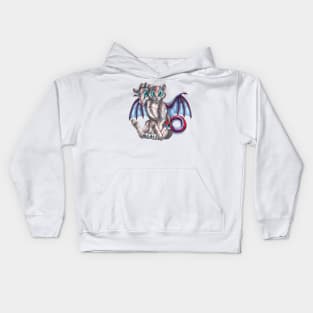 Chimera Cubs: Red on Blue Tabby Kids Hoodie